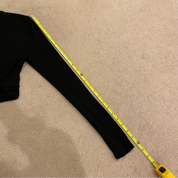 BCBG Long Sleeve Twist Front Crop Top, Black, Size XS, EUC - Picture 8 of 8